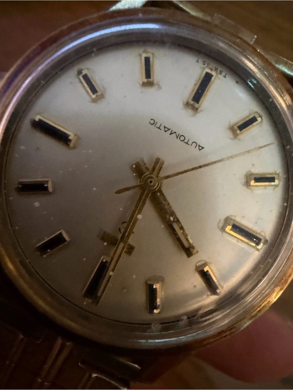 Vintage 1960s Elgin Automatic Watch with Rare Mechanical Speidel Calendar